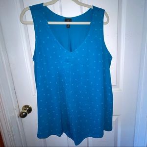 Worthington Woman blue sleeveless blouse